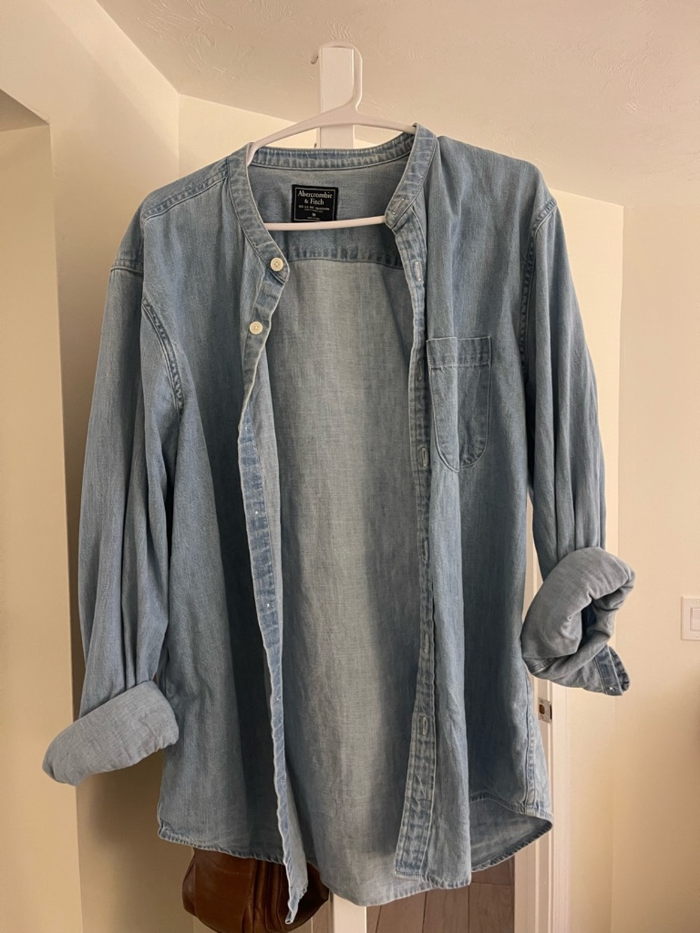 Abercrombie & Fitch Faded Blue Denim Button-Up